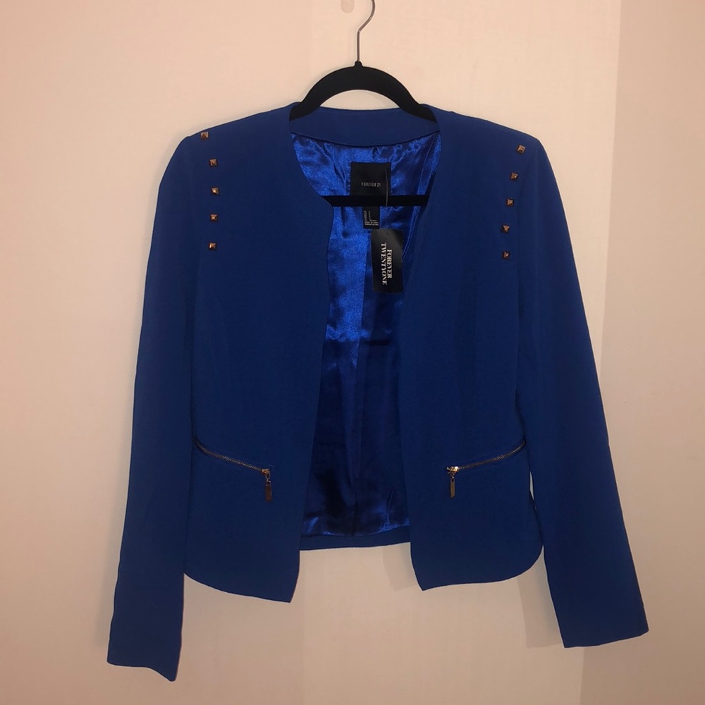 Forever 21 Blue Studded Blazer
